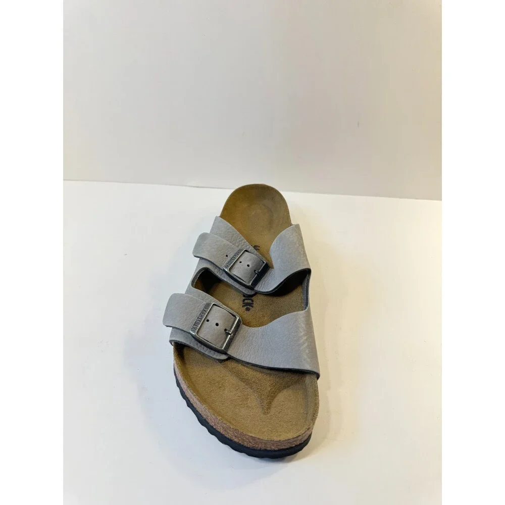 Birkenstock Mens Arizona Sandals Nubuck Leather Grey EU-44, US 11 Mens